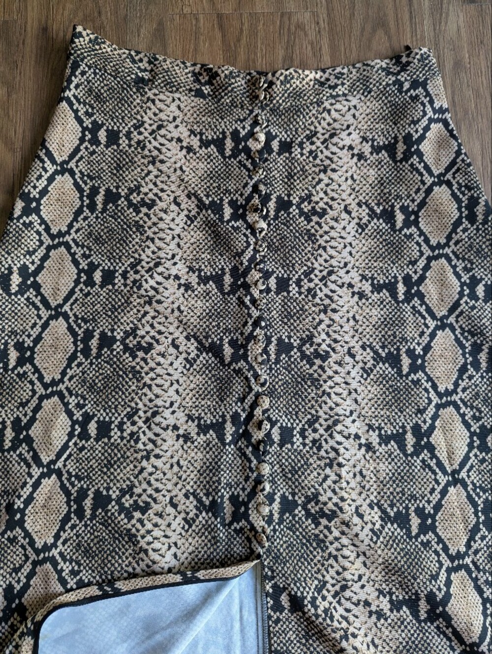 Zara Snake-Print A-Line Midi Skirt Size S - Picture 3 of 6